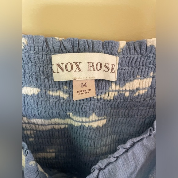 KNOX ROSE women’s blue tie dye maxi dress, Sz M, fitted top and flowy bottom - Picture 4 of 6